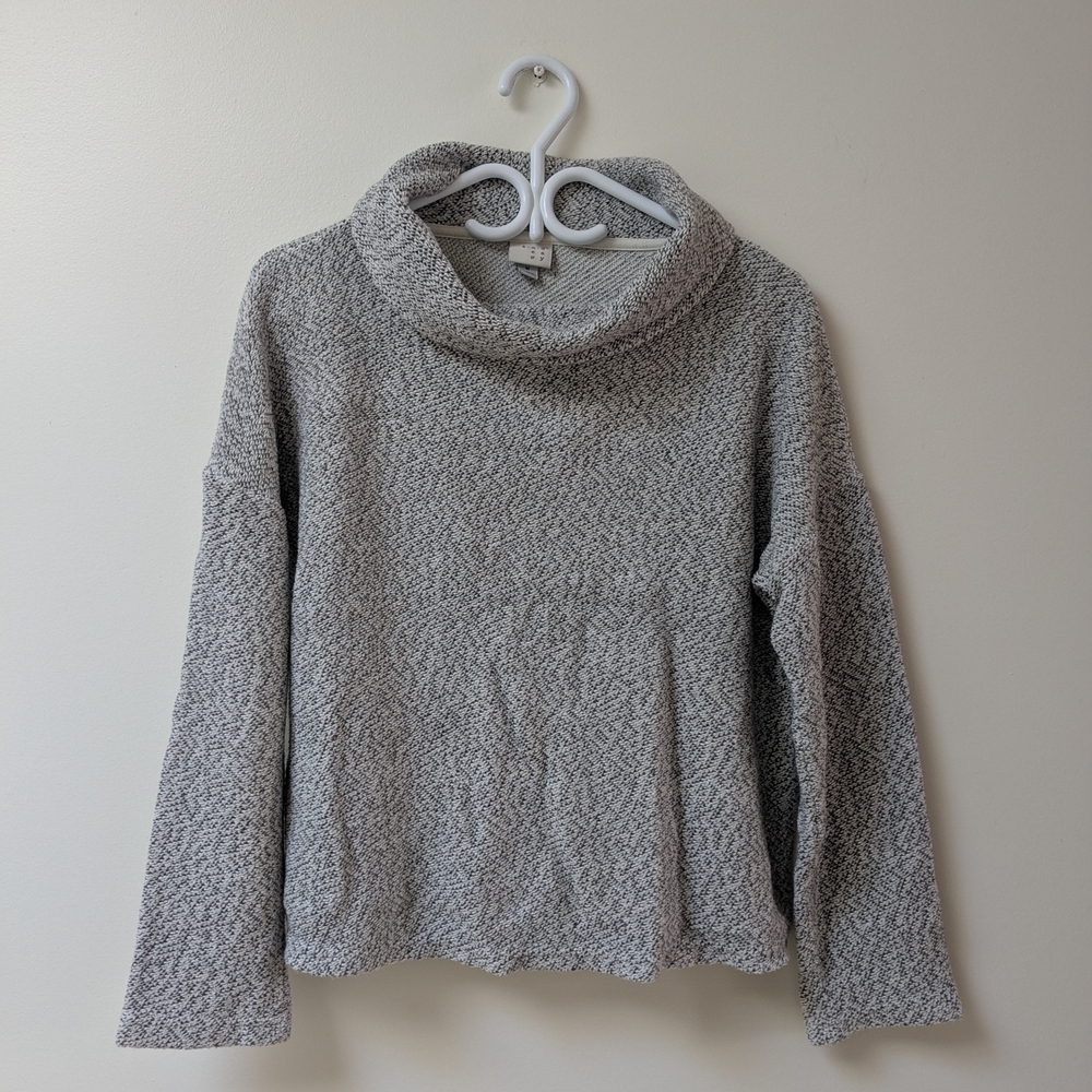 Cozy Gray Funnel Neck Sweater